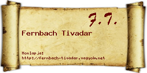 Fernbach Tivadar névjegykártya