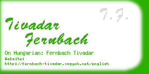 tivadar fernbach business card